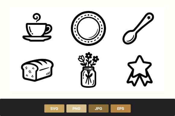 Black and White Coffee Cup Graphics & Illustrations