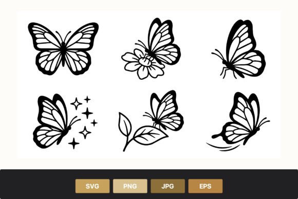 Black Butterfly Silhouettes: Graphics & Illustrations