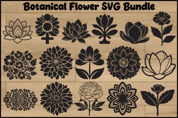 Botanical Flower SVG Bundle: Graphics & Illustrations