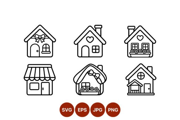 Cute House Line Art Icons: A Designer's Review