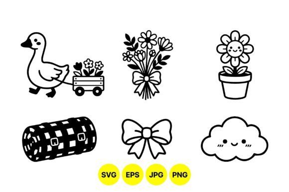 Cute Spring Farm Clipart Set: A Designer's Review