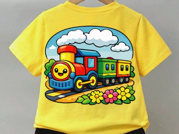 Cute Train Design PNG: Graphics & Illustrations