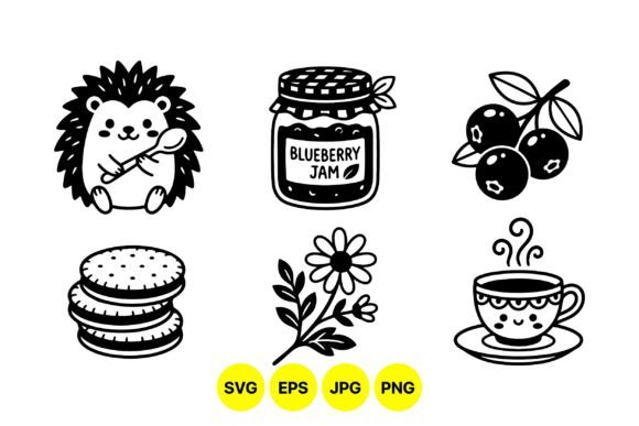 Cute Woodland Kitchen Doodles: Graphics & Illustrations