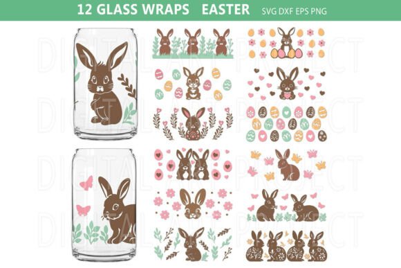 Easter Glass Wraps: Fresh Graphics & Illustrations