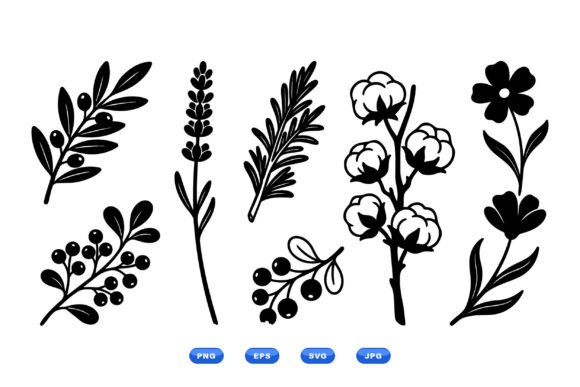 Minimal Botanical SVG Clipart: Graphics & Illustrations