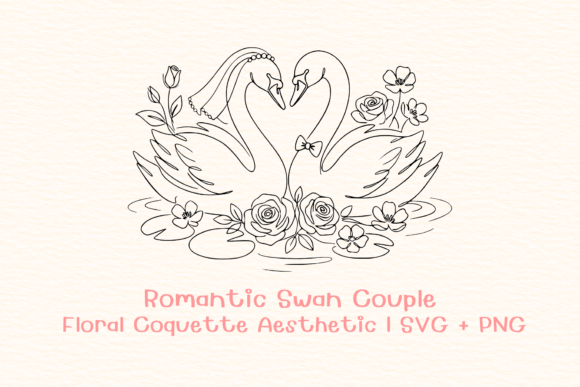 Romantic Swan Graphics: Elegant Illustrations for Blogs