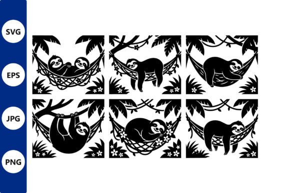Sloth Hammock Vector Art: Graphics & Illustrations