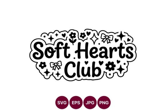 Soft Hearts Club Cute Black White