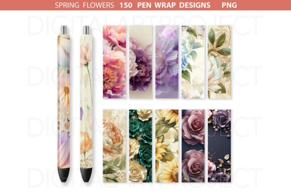 Spring Pen Wraps: Fresh Graphics & Illustrations