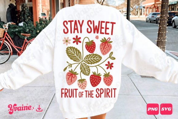 Stay Sweet Fruit Strawberry Coquette SVG Graphics
